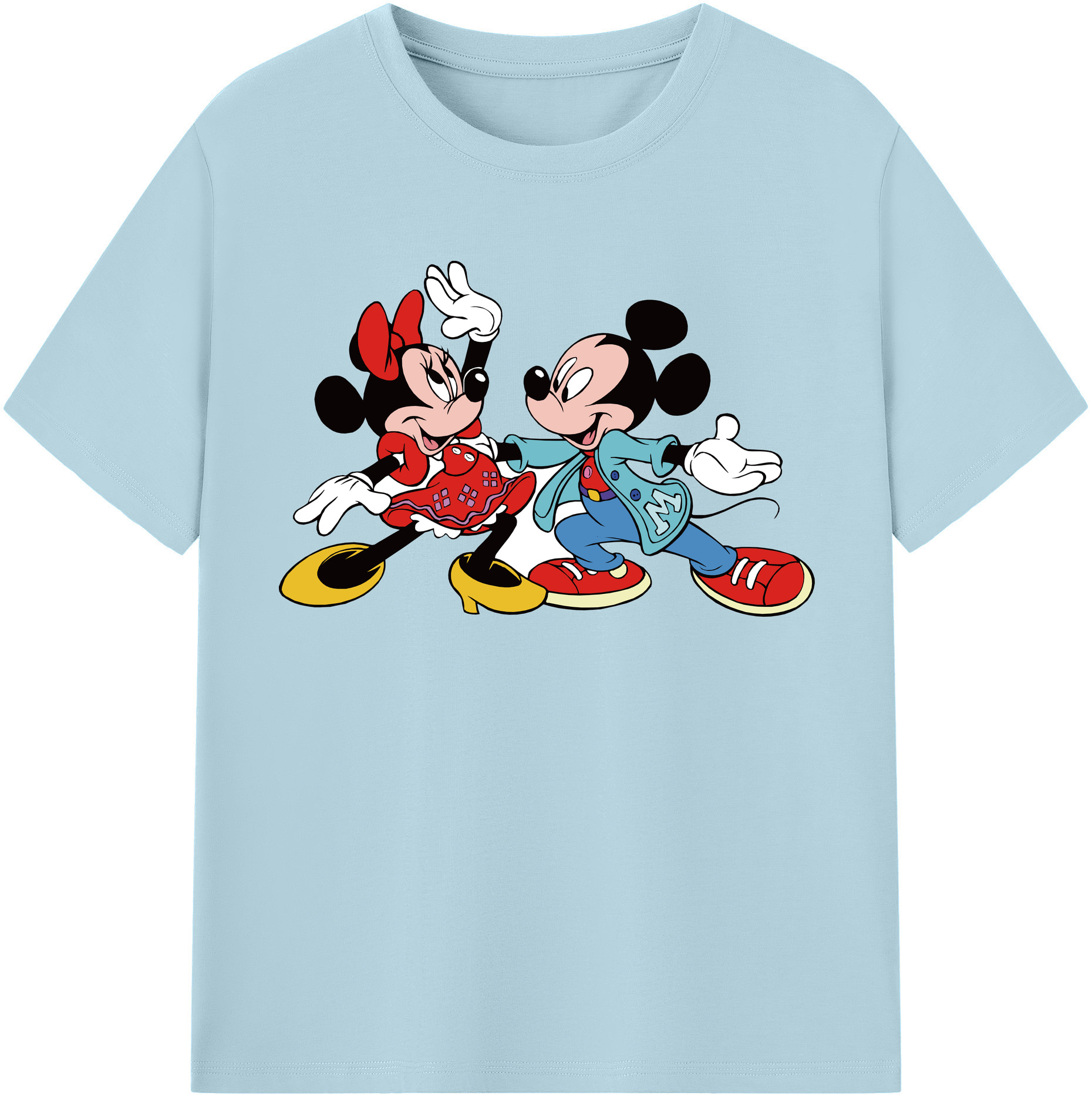 （画像用） ミッキーマウス Mickey Mouse 綿100％半袖Tシャツ（フロントプリント）